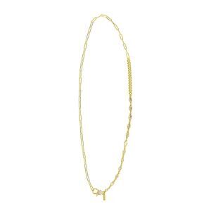 New Adornia 14K Yellow Gold Plated Patchwork Lock Mosaic Necklace $198